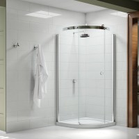 Merlyn Series 10, 1 Door Quad 900mm LH Incl. Tray - Chrome/Clear Glass (MS103221CL)