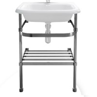Clearwater Small roll top basin stand - 55cm - Stainless Steel (B7ES)