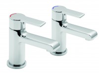Vado Ion Bath Pillar Taps Smooth Bodied Single Lever Deck Mounted Without Clic-Clac Waste - chrome (ION-136-CP)