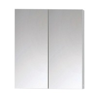 Neon Double Door Mirrored Aluminium Bathroom Cabinet (600mm x 703mm) (13377)