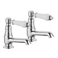 Canterbury Lever Traditional Basin Taps Pairs - Chrome (SK1041)