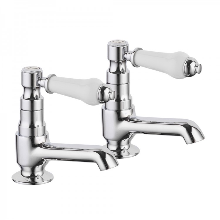 Canterbury Lever Traditional Basin Taps Pairs - Chrome (SK1041)