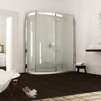 Merlyn Series 10, 1 Door Offset Quad 1000 x 800mm LH Incl. Tray - Chrome/Clear Glass (MS103233CL)