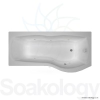 Carron Sigma Shower Bath 1800 x 900 x 450mm RH, Bathtubs | Carronite - White/Chrome (19.146R)