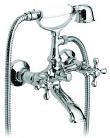 Vado Victoriana Exposed Bath Shower Mixer Wall Mounted With Shower Kit - antique gold (VIC-120CD-AG)