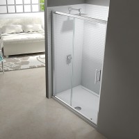 Merlyn Series 6, Sliding Door 1600mm Incl. Tray - Chrome/Clear Glass (MS68271)