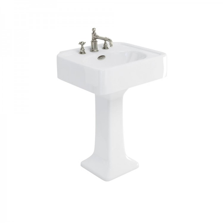Arcade 600mm Basin with Overflow & Three Tap Holes (ARC600-3TH)