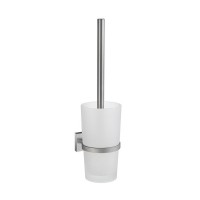 Smedbo House Wall Mounted Toilet Brush With Container - Brushed Chrome (RS333)