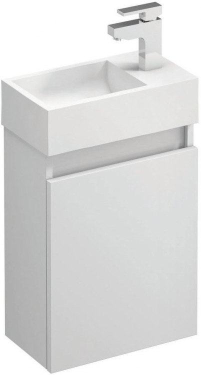 Compact Wall Hung Cloakroom Vanity Unit Gloss White (15446)