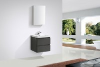 Neon 600 Wall Mounted Vanity Unit with Basin in Gloss Grey (18864)