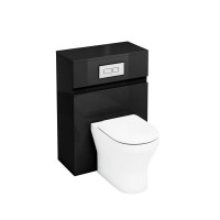 Britton - Aqua Cabinets 600mm back to wall WC unit - with cistern & flush plate - Black (W32B)