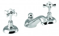 Vado Wentworth 3 Hole Basin Mixer Deck Mounted With Pop-Waste - antique gold (WEN-101-AG)
