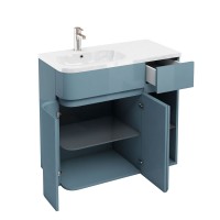 Britton - Aqua Cabinets 900mm Arc / Quattrocast Vanity unit - Left - Ocean (C3LO-Q9045L-D41O)