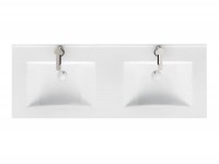 Britton - Aqua Cabinets 1200mm ceramic double basin - white - D450 range (C1245D)