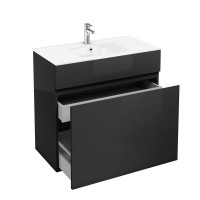 Britton - Aqua Cabinets 900mm Vanity unit With Drawers & Ceramic basin - Anthracite Grey - D450 Range (D46G-C9045)