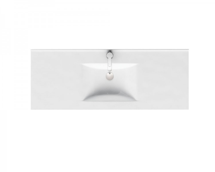 Britton - Aqua Cabinets 1200mm ceramic single basin - white - D450 range (C1245)