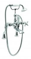 Vado Wentworth Bath Shower Mixer Pillar Mounted With Shower Kit - antique gold (WEN-131-AG)