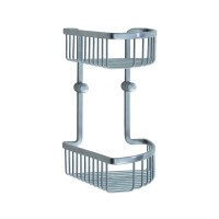 Smedbo Loft Double Corner Soap Basket - Brushed Chrome (LS377)