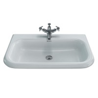 Clearwater 75cm roll top basin with overflow - Natural Stone - White (B9E)