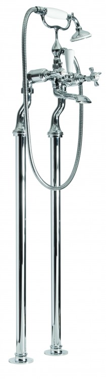 Vado Wentworth Bath Shower Mixer With Shower Kit Floor Mounted - chrome (WEN-133-K-CP)
