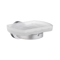 Smedbo Home Holder with Frosted Glass Soap Dish - Brushed Chrome/Frosted Glass (HS342)