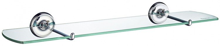 Smedbo Villa Glass Bathroom Shelf 600mm - Polished Chrome/Glass (K247)