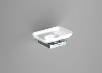 S6 Soap Dish - chrome/frosted glass (161003)