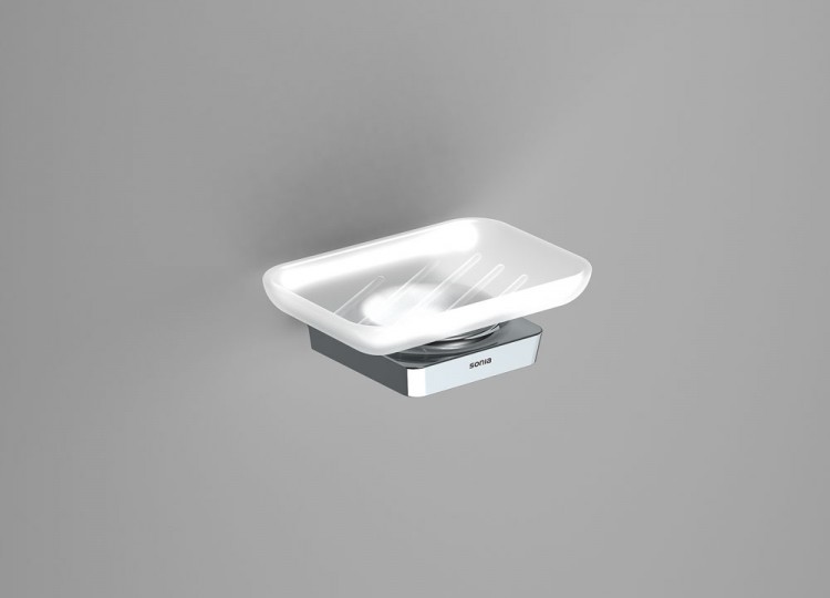 S6 Soap Dish - chrome/frosted glass (161003)