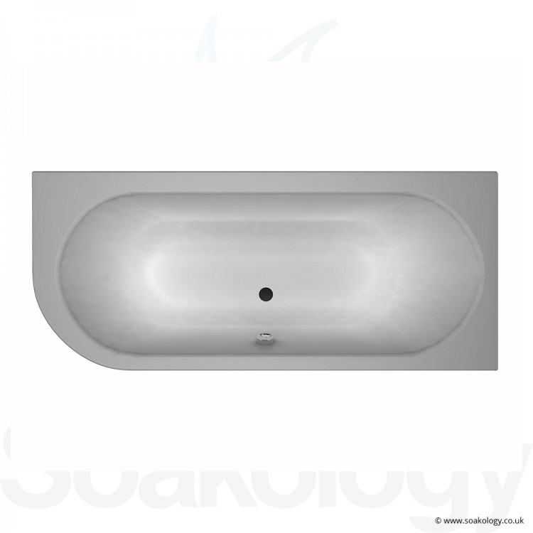 Carron Status Plain Bath 1700 x 725 x 425mm LH, Bathtubs | Carronite - White (23.5491L)