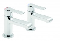 Vado Ion Basin Pillar Taps Smooth Bodied Single Lever Deck Mounted Without Clic-Clac Waste - chrome (ION-106-CP)