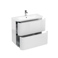 Britton - Aqua Cabinets 900mm Vanity Unit - Twin drawer - Compact - White (CM2W-Q9040)