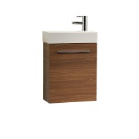 Phase - 450mm Wall Hung Cloakroom Vanity Unit - Walnut (SK14096)