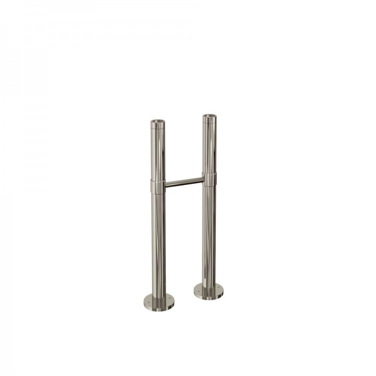 Arcade Floor Mounted Exposed Water Pipes with Support Bar - Nickel (ARCW7-NKL)