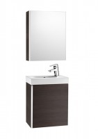 Roca Mini Pack Basin + Base Unit + Mirror Cabinet - Textured Wenge (855866154)