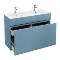 Britton - Aqua Cabinets 1200mm Vanity unit With Drawers & Ceramic basin - Ocean - D450 Range (D45OX2-C1245D)
