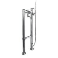 Britton Freestanding Sapphire bath shower mixer - Inc Stand Pipes - Chrome (CTA16-W23)