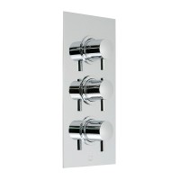 Vado Celsius 2 Outlet 3 Handle Thermostatic Shower Valve Wall Mounted - chrome (CEL-128CSQ-34-CP)