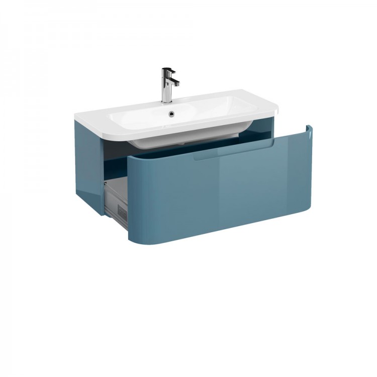 Britton - Aqua Cabinets 900mm Vanity Unit - wall hung - Compact - Ocean (CM4O-Q9040)