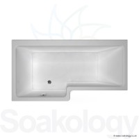 Carron Quantum offset showerbath 1600x700 plain LH 5mm - White (23-0026L)