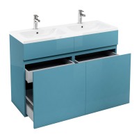 Britton - Aqua Cabinets 1200mm Vanity unit With Drawers & Quattrocast basin - Ocean - D450 Range (D45OX2-Q1245D)