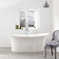 Dante Modern Double Slipper Bath - White (SK15052)