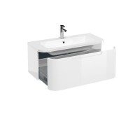 Britton - Aqua Cabinets 900mm Vanity Unit - wall hung - Compact - White (CM4W-Q9040)