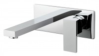 Vado Notion 2 Hole Basin Mixer Single Lever Wall Mounted With Rectangular Back Plate - chrome (NOT-109SA-CP)