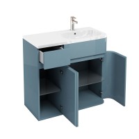 Britton - Aqua Cabinets 900mm Arc / Quattrocast Vanity unit - Right - Ocean (C4RO-Q9045R-D41O)