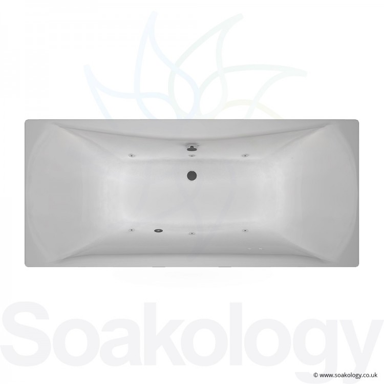 Carron Alpha Bath 1800 x 800mm, Bathtubs | Carronite - White/Chrome (19.142)