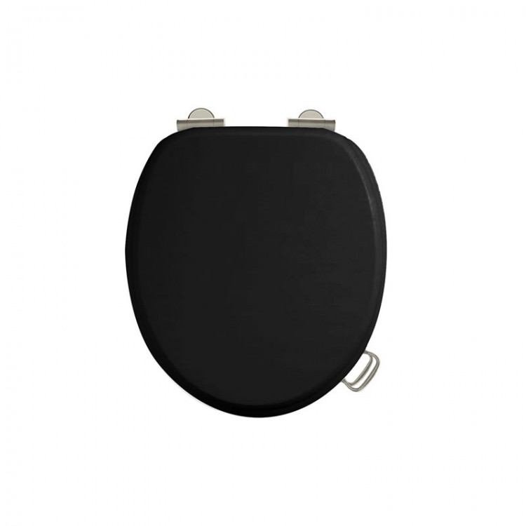 Arcade Gloss Black Seat Soft Close with Lift Handle - Nickel (ARCS40-NKL)