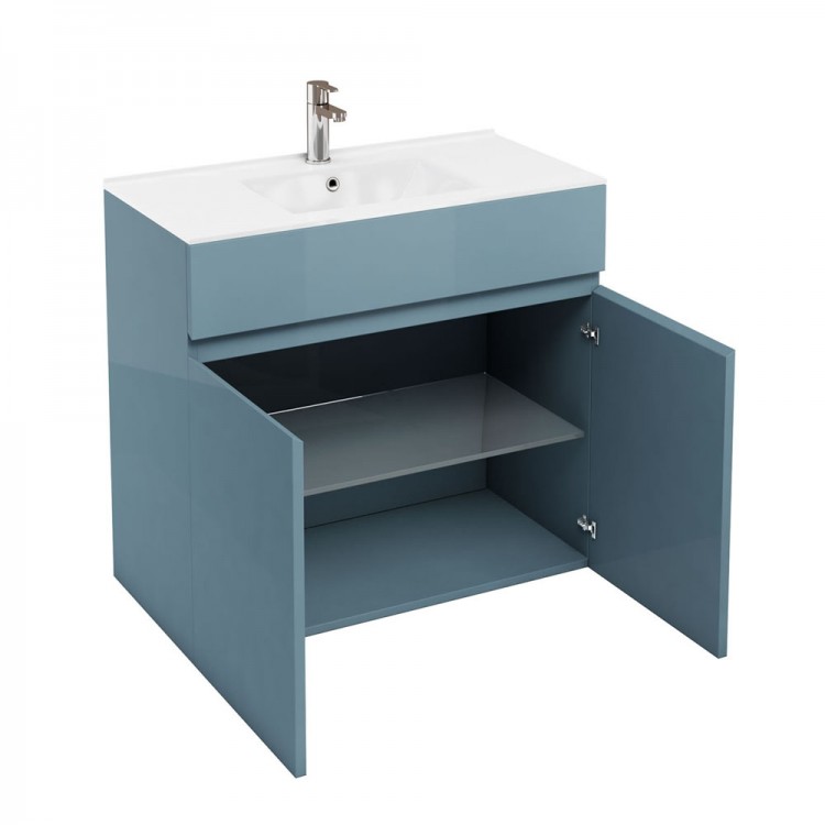 Britton - Aqua Cabinets 900mm Vanity unit With Doors & Ceramic basin - Ocean - D450 Range (D43O-C9045)