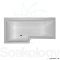 Carron Quantum Plain Offset Shower Bath 1700 x 700mm LH, Bathtubs | Carronite - White (23.5511L)