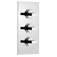 Vado Notion 2 Outlet 3 Handle Thermostatic Shower Valve Wall Mounted - chrome (NOT-128C-34-CP)