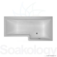 Carron Quantum Plain Offset Shower Bath 1700 x 700mm RH, Bathtubs | Carronite - White (23.5511R)